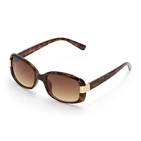 Liz Claiborne Evie An Tortoise Womens Rectangular Sunglasses