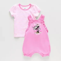 Disney Baby Girls 2-pc. Minnie Mouse Shortall Set
