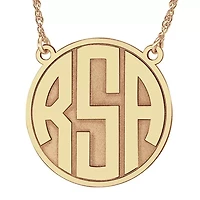 Personalized 25mm Circle Block Monogram Initials Pendant Necklace