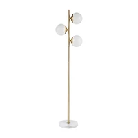 INK+IVY Holloway 3-Globe Light Floor Lamp with Marble Base