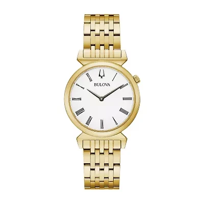 Bulova Regatta Womens Gold Tone Stainless Steel Bracelet Watch 97l161