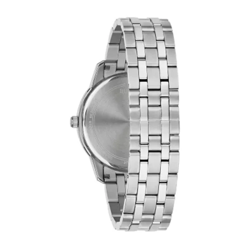 Bulova Sutton Mens Silver Tone Stainless Steel Bracelet Watch 96b338