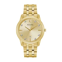 Bulova Sutton Mens Gold Tone Stainless Steel Bracelet Watch 97d123