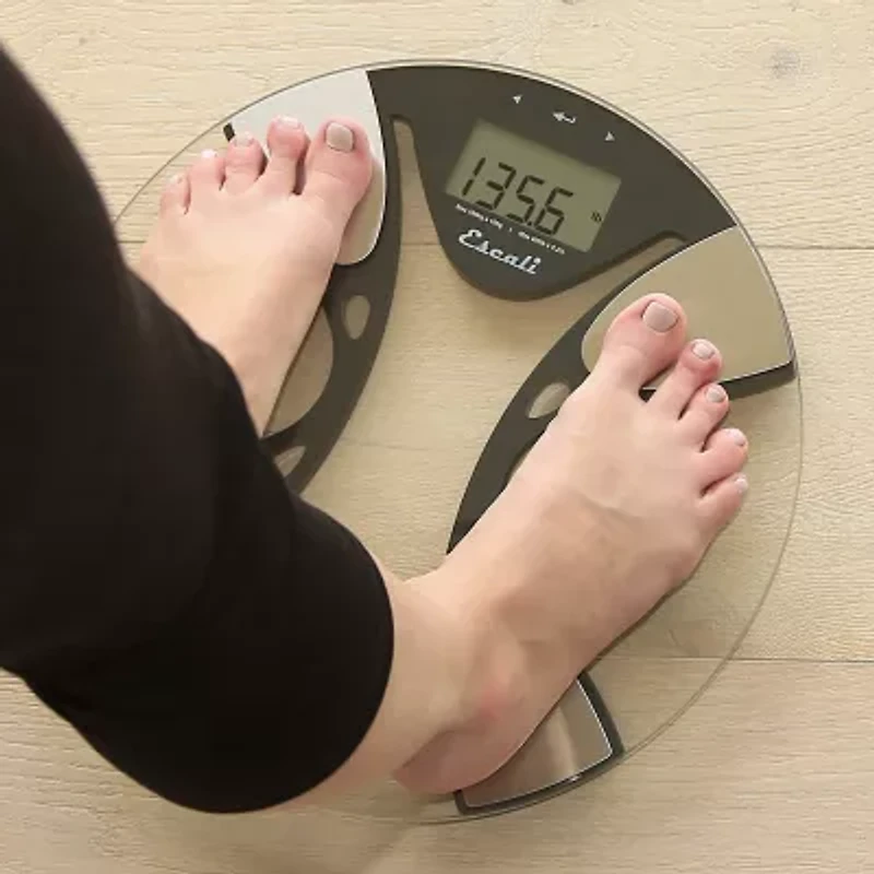 Escali Round Body Fat And Body Water Digital Display Bathroom Scale