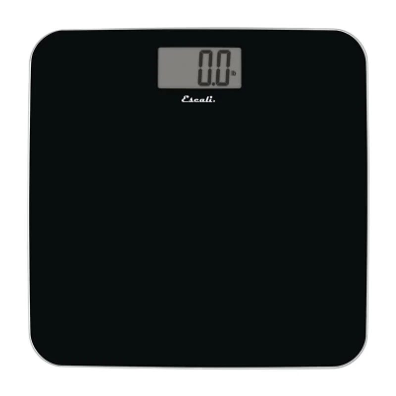Escali Black Square Glass Digital Display Bathroom Scale