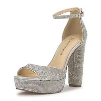 JS Jessica Simpson Izzella Womens Round Open Toe Block Heel Pumps