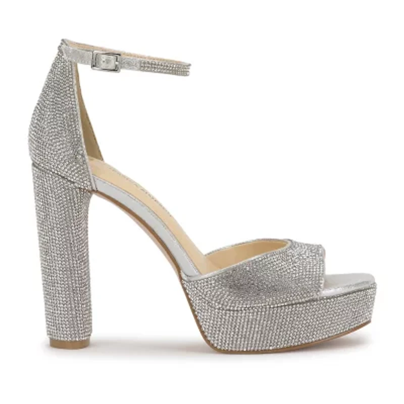 JS Jessica Simpson Izzella Womens Round Open Toe Block Heel Pumps