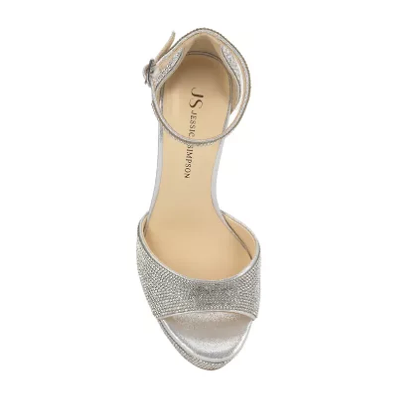 JS Jessica Simpson Izzella Womens Round Open Toe Block Heel Pumps