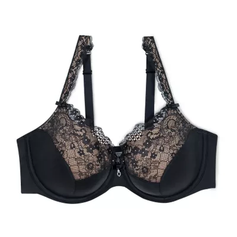 Curvy Couture Tulip Lace Push Up Bra-1017
