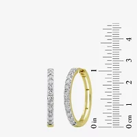 (I, I2) Womens 1 CT. T.W. Lab Grown White Diamond 10K Gold 22.5mm Circle Hoop Earrings