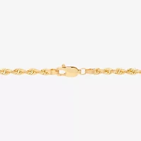 Womens 10K Gold 24 Inch Rope Chain Necklace