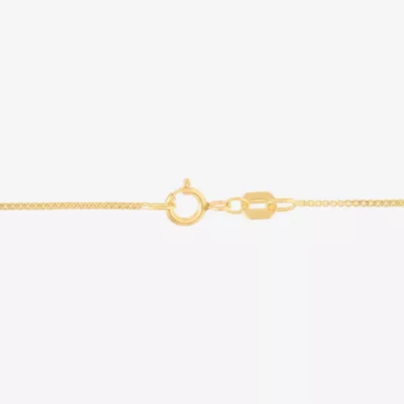 Womens 10K Gold 18 Inch Box Chain Necklace