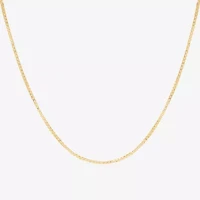 Womens 10K Gold 20 Inch Box Chain Necklace