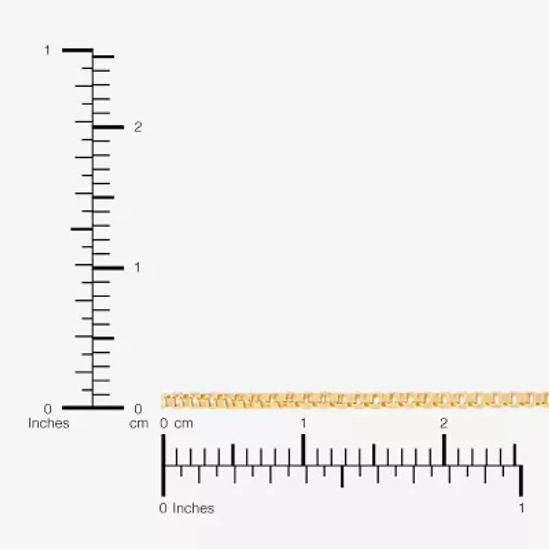 Womens 10K Gold 20 Inch Box Chain Necklace