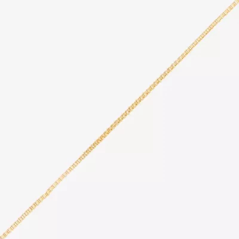 Womens 10K Gold 20 Inch Box Chain Necklace