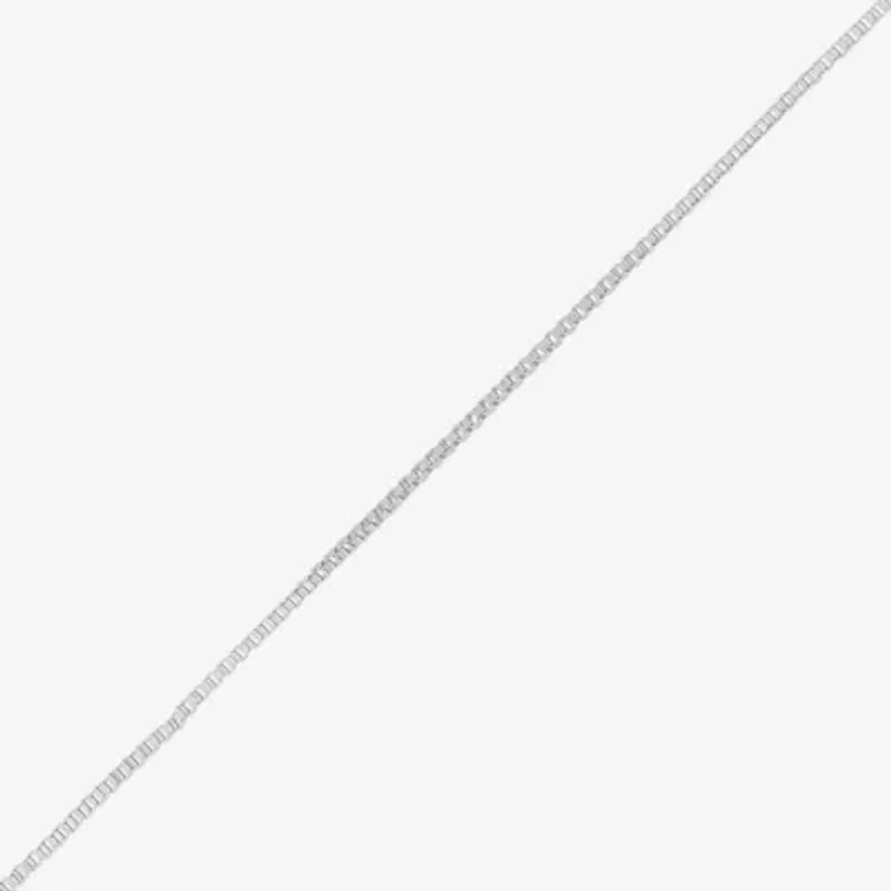 Womens 10K White Gold 20 Inch Box Chain Necklace