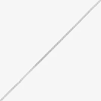 Womens 10K White Gold 20 Inch Box Chain Necklace