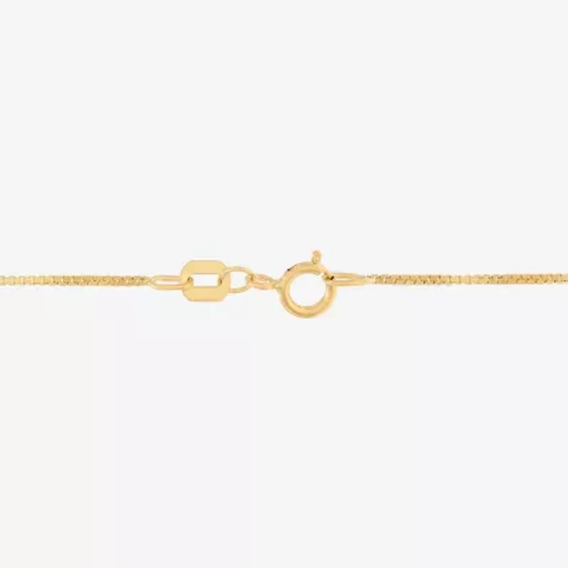 Womens 10K Gold 16 Inch Box Chain Necklace