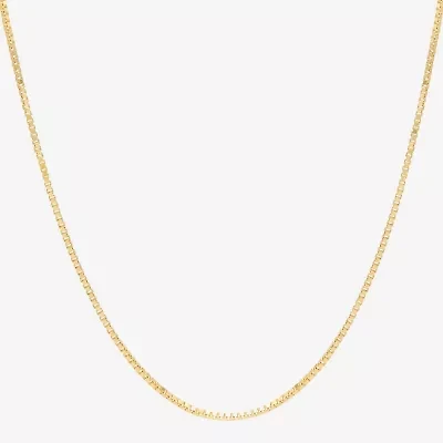 Womens 10K Gold 16 Inch Box Chain Necklace