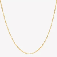 Womens 10K Gold 16 Inch Box Chain Necklace