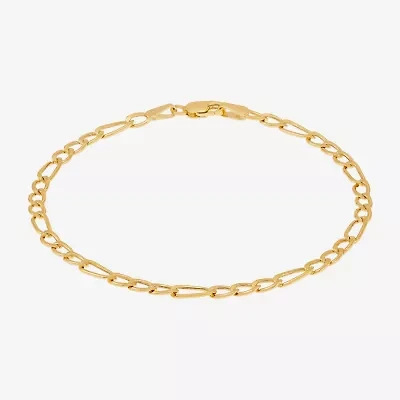 Bonded Brilliance Womens 7.5 Inch Solid Figaro Chain Bracelet
