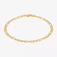 Bonded Brilliance Womens 7.5 Inch Solid Figaro Chain Bracelet