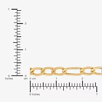 Bonded Brilliance Womens 7.5 Inch Solid Figaro Chain Bracelet