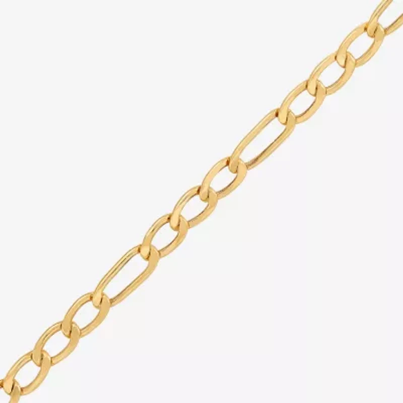 Bonded Brilliance Womens 7.5 Inch Solid Figaro Chain Bracelet