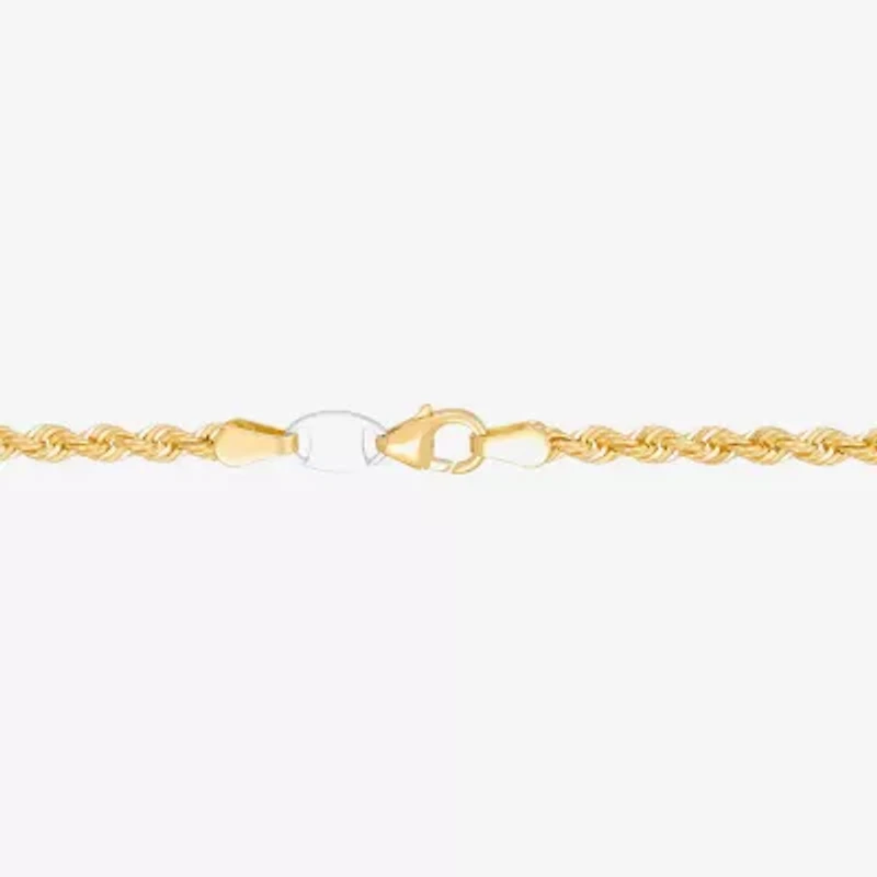 Bonded Brilliance Womens 14K Gold Bonded With Sterling Silver 7.5 Inch Solid Rope Chain Bracelet