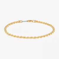 Bonded Brilliance Womens 14K Gold Bonded With Sterling Silver 7.5 Inch Solid Rope Chain Bracelet
