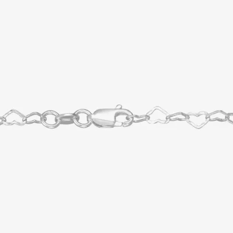 Made in Italy Womens Sterling Silver 7.5 Inch Solid Link Chain Bracelet