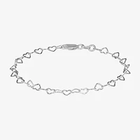 Made in Italy Womens Sterling Silver 7.5 Inch Solid Link Chain Bracelet