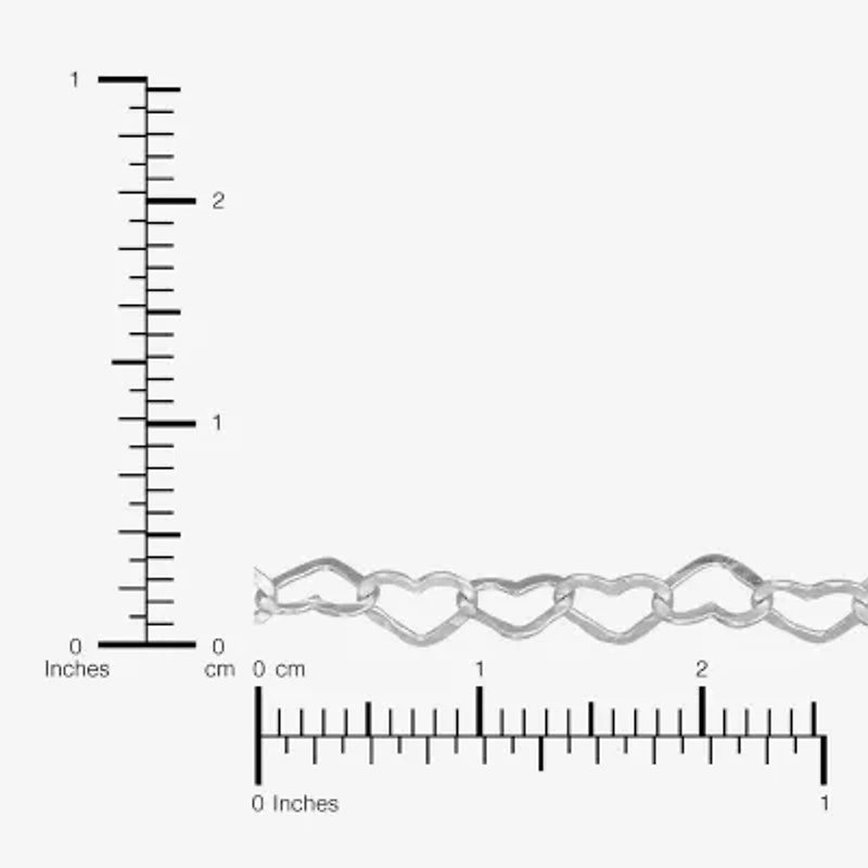 Made in Italy Womens Sterling Silver 7.5 Inch Solid Link Chain Bracelet