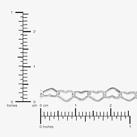 Made in Italy Womens Sterling Silver 7.5 Inch Solid Link Chain Bracelet