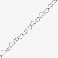 Made in Italy Womens Sterling Silver 7.5 Inch Solid Link Chain Bracelet