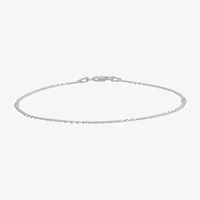 Made in Italy Womens Sterling Silver 9 1/2 Inch Solid Figaro Chain Bracelet