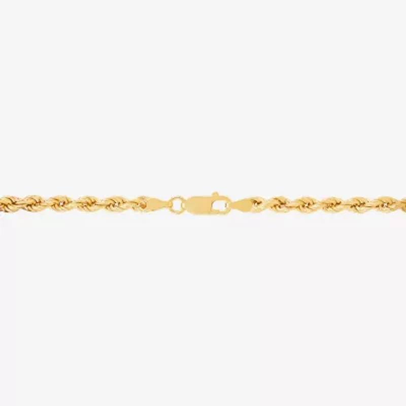 Made in Italy Womens 24K Gold Over Silver Inch Rope Chain Necklace