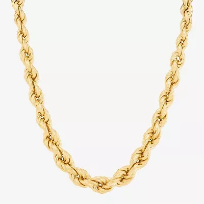Made in Italy Womens 24K Gold Over Silver Inch Rope Chain Necklace