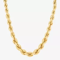 Made in Italy Womens 24K Gold Over Silver Inch Rope Chain Necklace