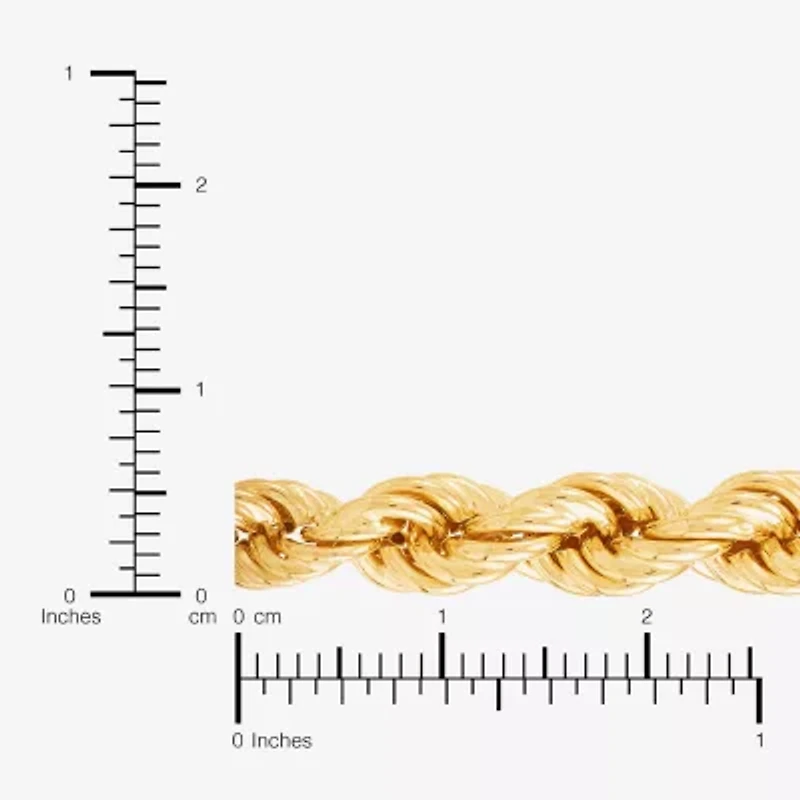 Made in Italy Womens 24K Gold Over Silver Inch Rope Chain Necklace