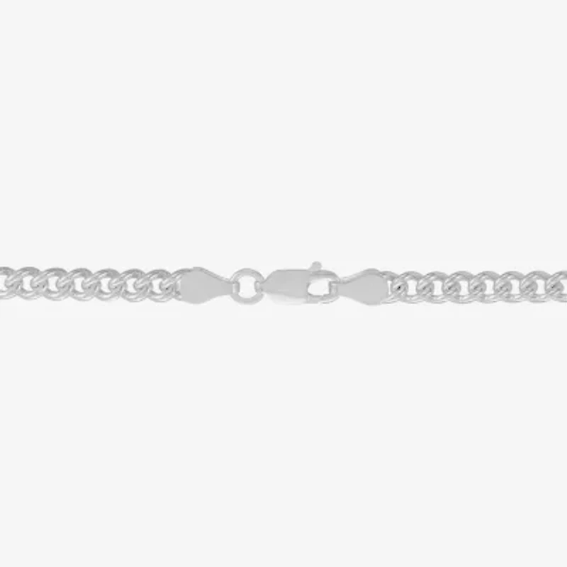 Made in Italy Womens Sterling Silver Inch Curb Chain Necklace
