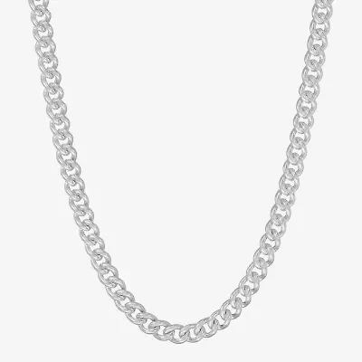 Made in Italy Womens Sterling Silver Inch Curb Chain Necklace