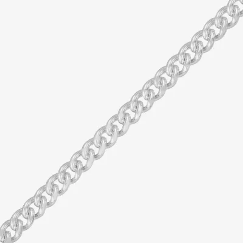 Made in Italy Womens Sterling Silver Inch Curb Chain Necklace