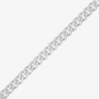 Made in Italy Womens Sterling Silver Inch Curb Chain Necklace
