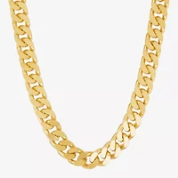 Made in Italy Mens 24K Gold Over Silver 22 Inch Curb Chain Necklace