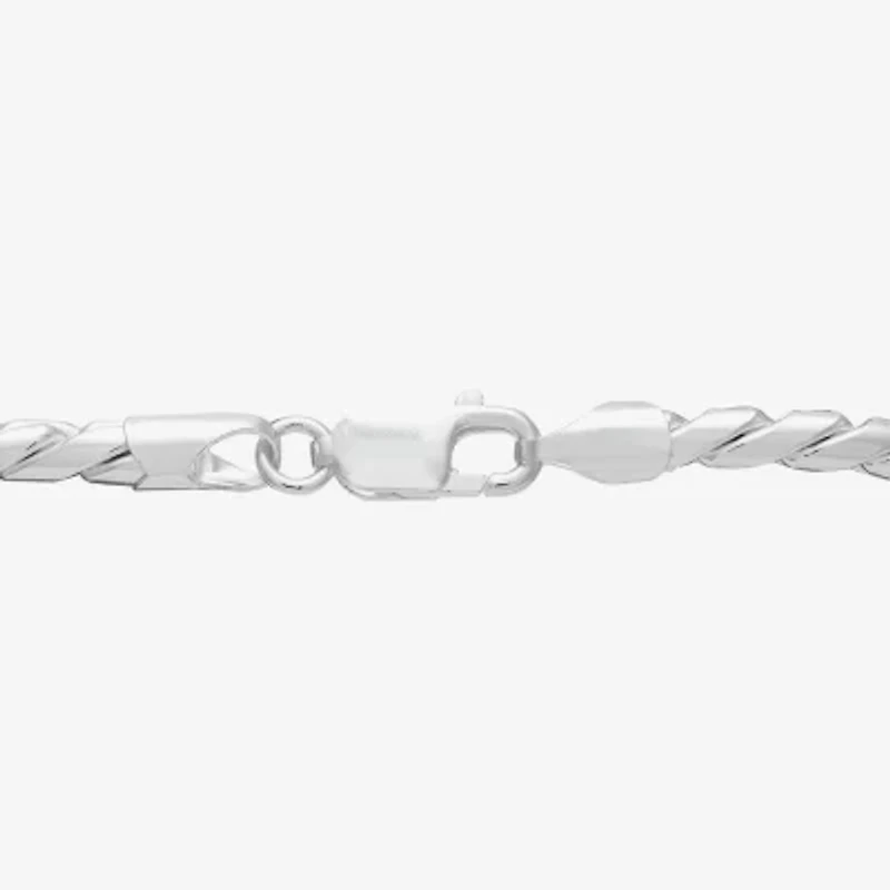 Made in Italy Mens Sterling Silver 8 1/2 Inch Solid Curb Chain Bracelet