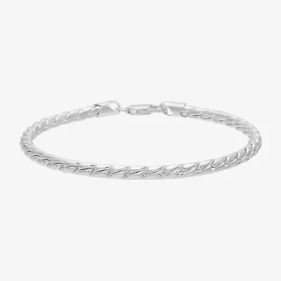 Made in Italy Mens Sterling Silver 8 1/2 Inch Solid Curb Chain Bracelet