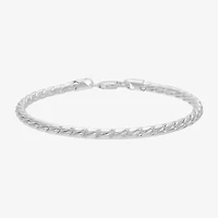Made in Italy Mens Sterling Silver 8 1/2 Inch Solid Curb Chain Bracelet