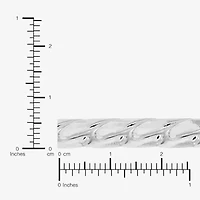 Made in Italy Mens Sterling Silver 8 1/2 Inch Solid Curb Chain Bracelet