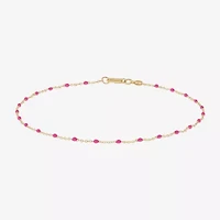 Limited Quantities! Womens 14K Gold 10 Inch Hollow Cable Ankle Bracelet